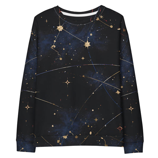 Celestial Map Sweatshirt – Gold Constellations Navy AOP - 33LABEL
