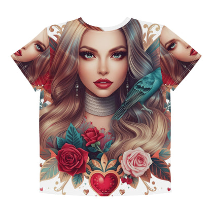 Angelic Rose Wings – Youth Fantasy AOP T-Shirt - 33LABEL