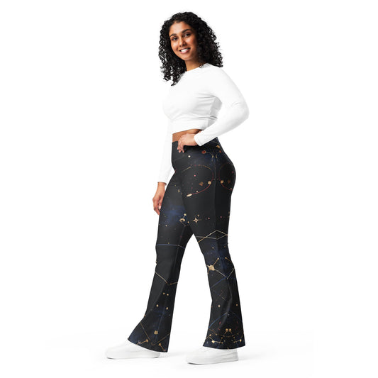 Celestial Map – Micro Luxury Flare Leggings - 33LABEL