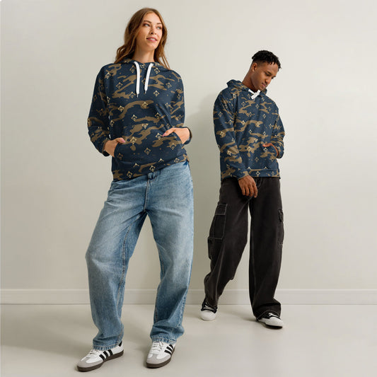 Gold Diamond Navy Camo – Premium AOP Hoodie - 33LABEL
