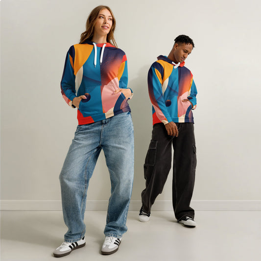 Vibrant Colorful Circles All - Over Print Hoodie – Artistic Abstract Pullover - 33LABEL